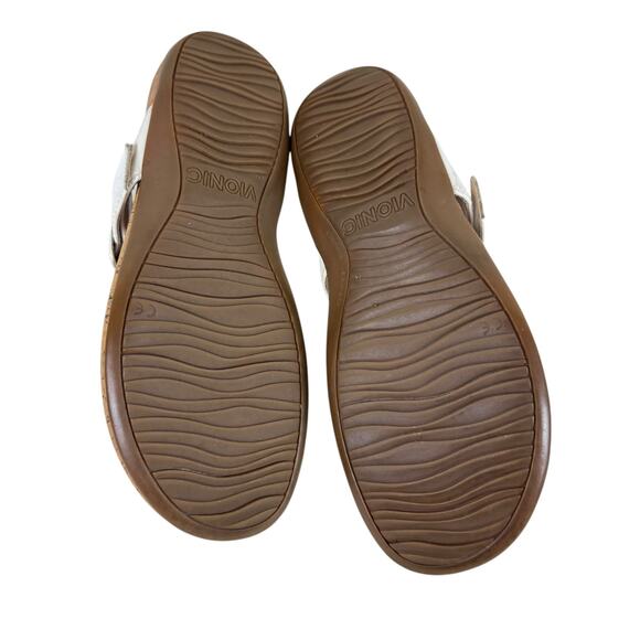 Vionic White Adelie Embellished Cork Insole Adjustable Strap Sandals Women's 8 - Picture 9 of 10